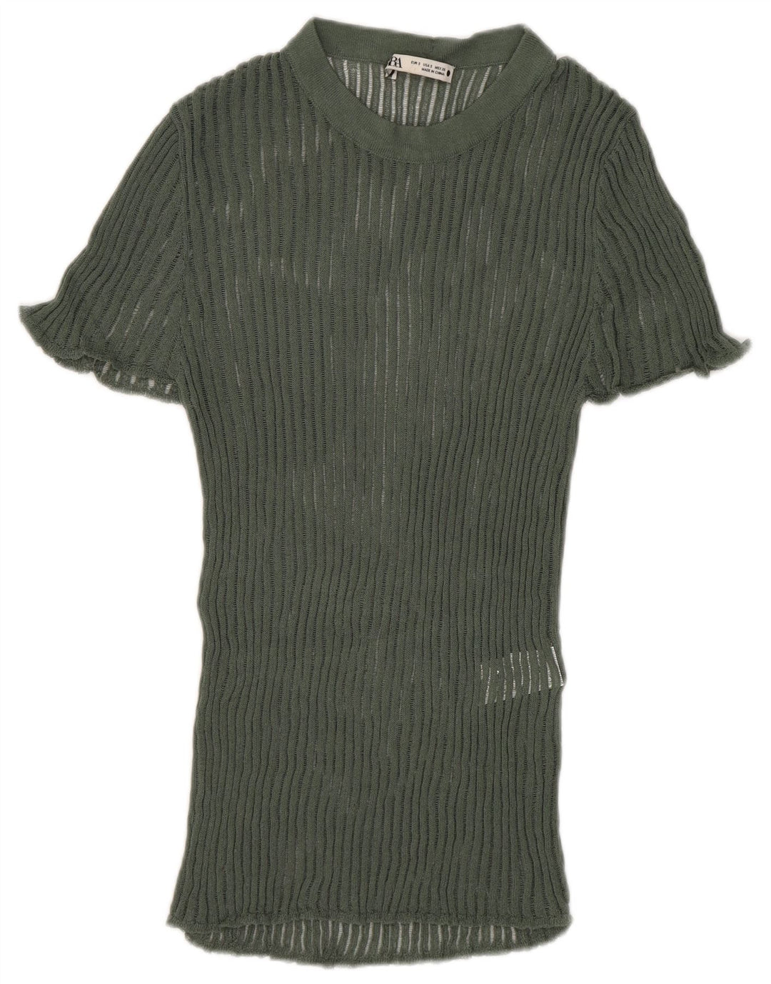 Top Zara in maglia da donna in camicetta UK 8 Small verde viscosa
