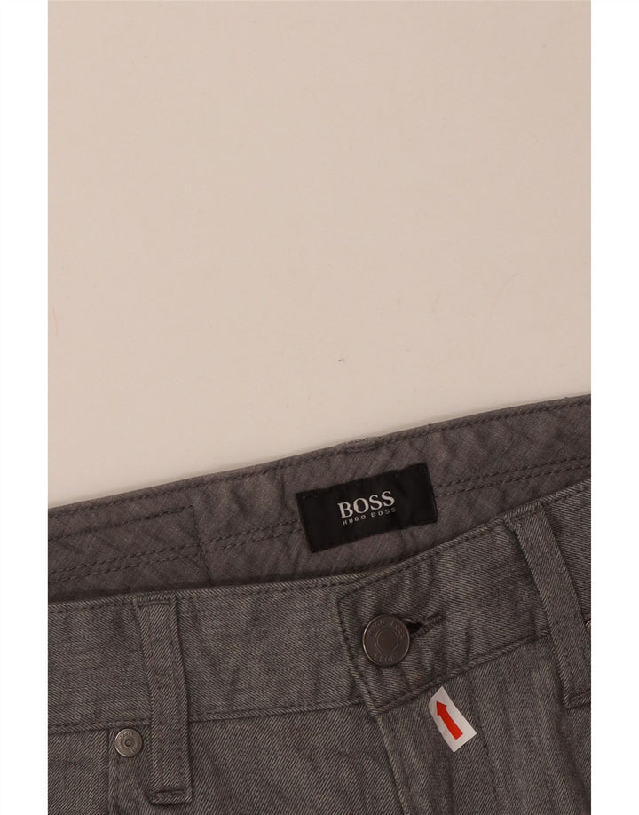 Pantaloni casual dritti da uomo HUGO BOSS W30 L28 cotone grigio