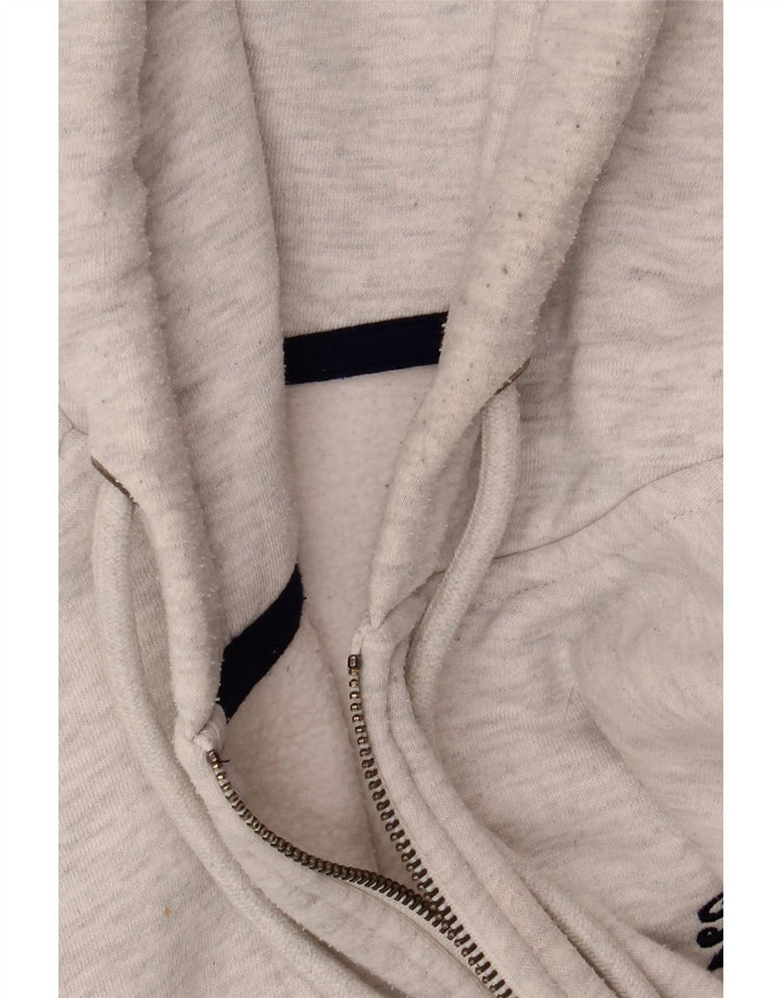 Maglione con cappuccio e zip da uomo Superdry in cotone grigio medio