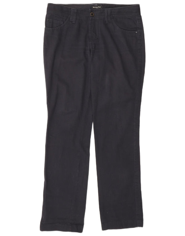 Pantaloni casual dritti da donna Massimo Dutti EU 42 Large W32 L33 Blu navy