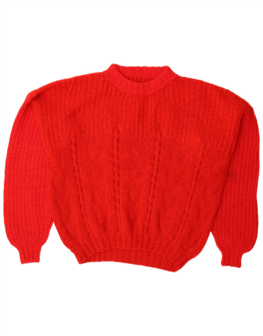 Maglione vintage da uomo con collo alto e maglione grande rosso