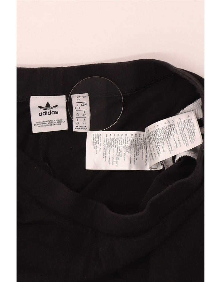 Leggings grafici da donna Adidas UK 12 cotone medio nero