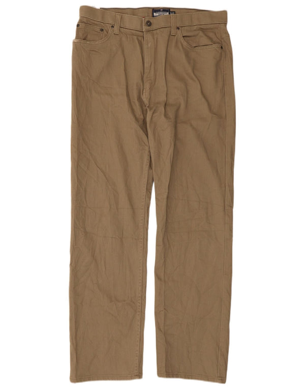 Pantaloni casual dritti Marks & Spencer da uomo blu Harbour W36 L31 Beige