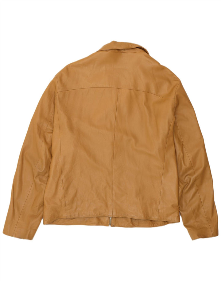Giacca in pelle vintage da uomo UK 46 3XL Pelle beige