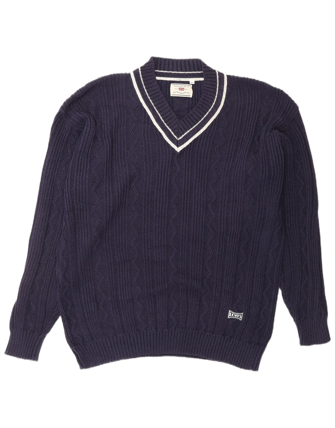 Maglione maglione con scollo a V da uomo LEVI'S XL Blu Navy