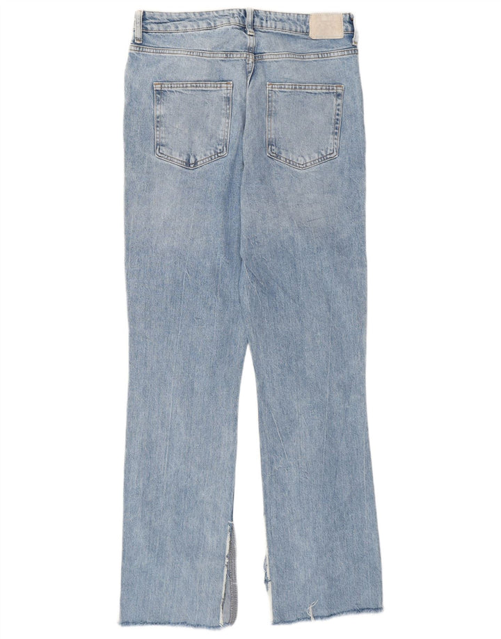 Jeans dritti invecchiati Zara da donna EU 40 medi W30 L30 blu