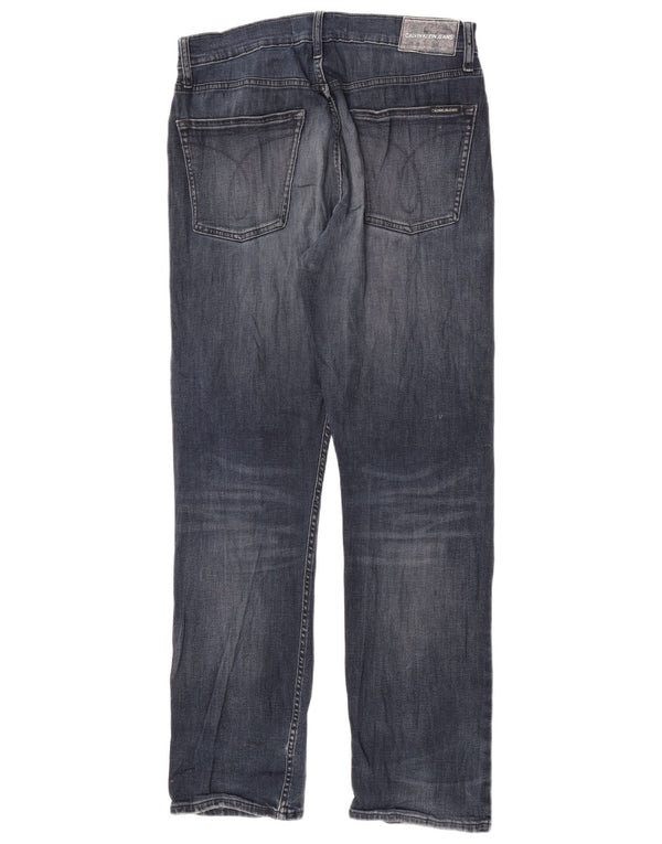 Jeans dritti da uomo Calvin Klein W32 L32 cotone blu navy