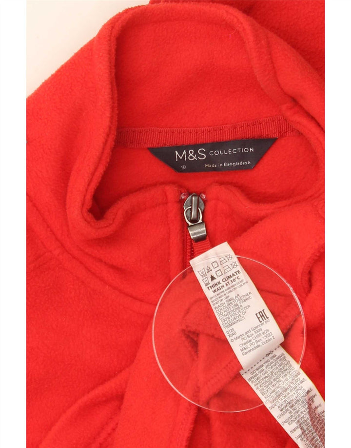 Giacca in pile da donna Marks & Spencer UK 18 XL poliestere rosso