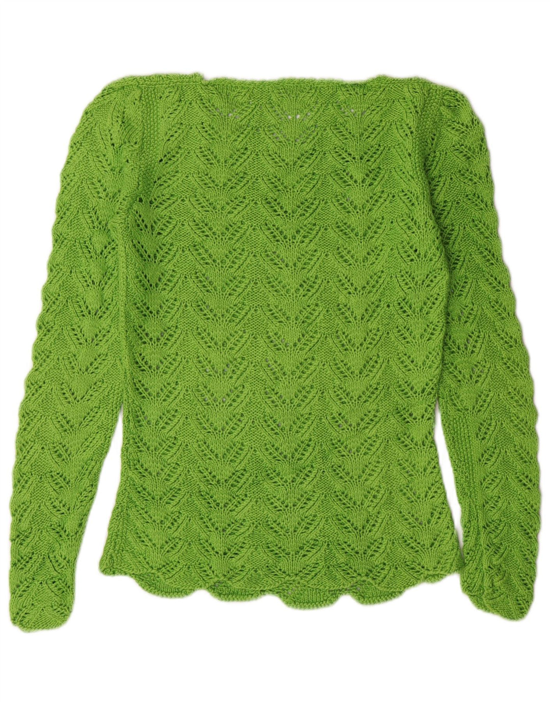 Maglione maglione con scollo a barca da donna VINTAGE UK 8 piccolo verde