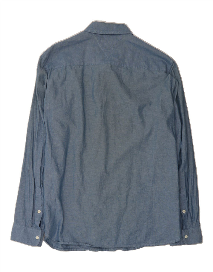 TOMMY HILFIGER Mens Slim Fit Shirt Large Blue Cotton Vintage Tommy Hilfiger and Second-Hand Tommy Hilfiger from Messina Hembry 