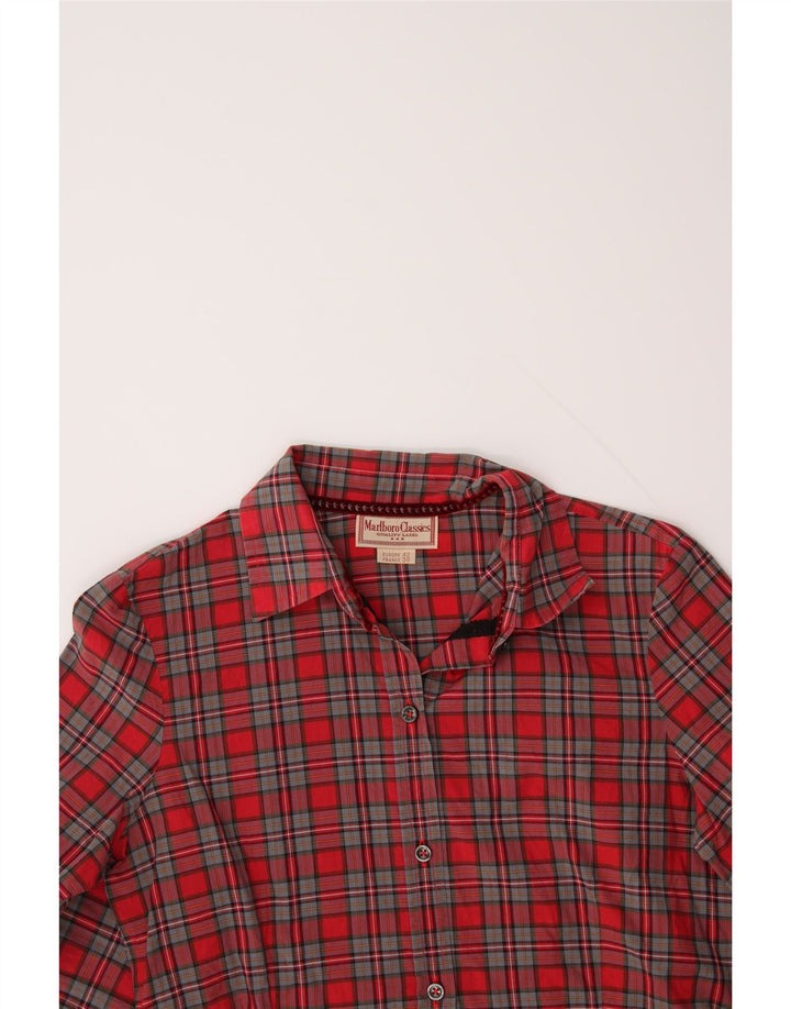 MARLBORO CLASSICS Womens 3/4 Sleeve Shirt EU 42 Large Red Check Cotton Vintage Marlboro Classics and Second-Hand Marlboro Classics from Messina Hembry 