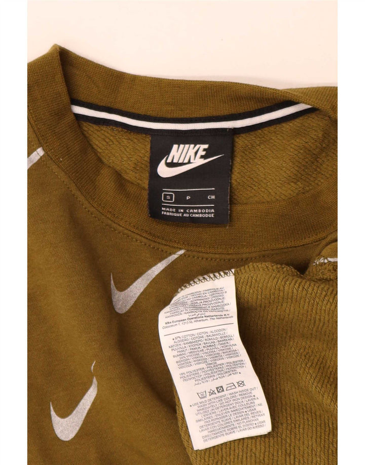 Felpa Nike da uomo con vestibilità ampia e grafica, piccola, in cotone kaki