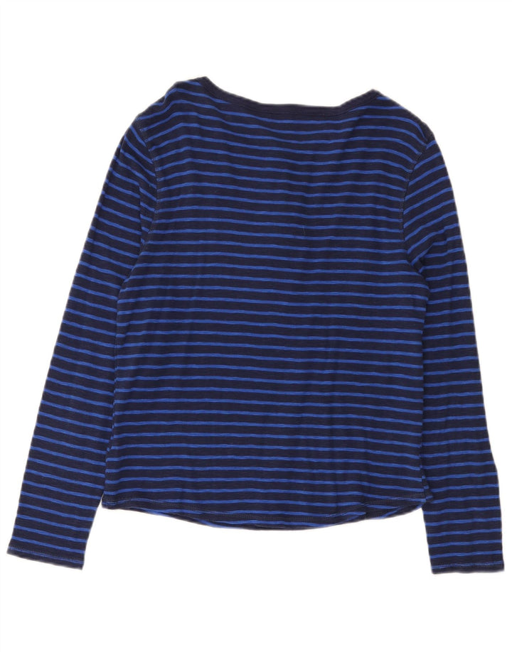 Marks & Spencer Top da donna a maniche lunghe UK 14 Medium Navy Blue Striped