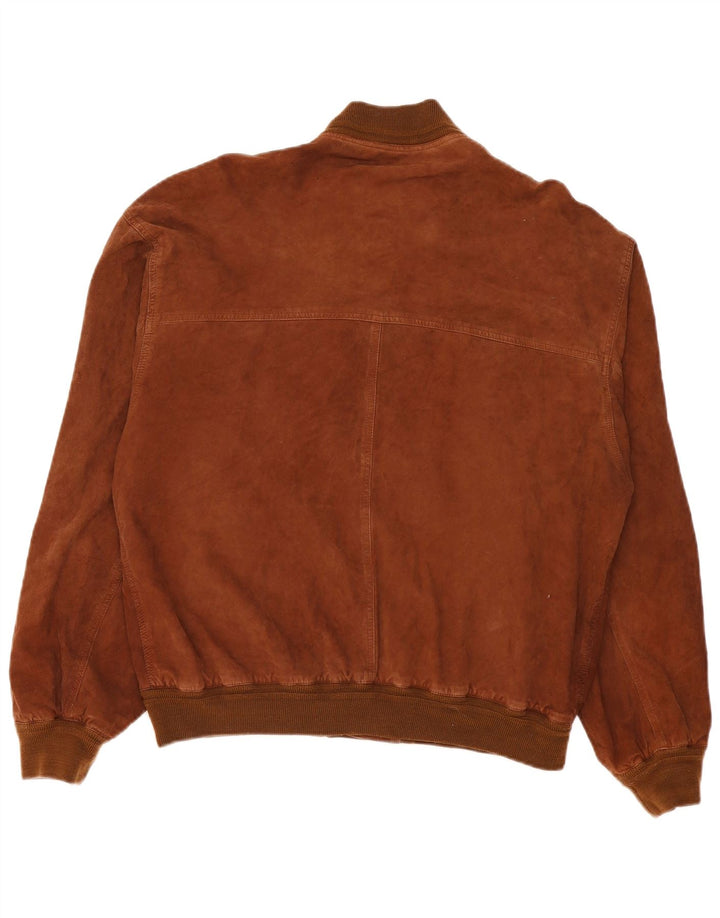 Bomber da uomo in pelle scamosciata Barone IT 56 3XL Pelle marrone