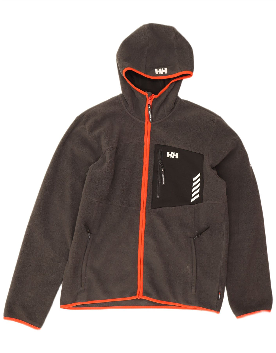 Giacca in pile con cappuccio da uomo Helly Hansen UK 42 XL Poliestere color block grigio