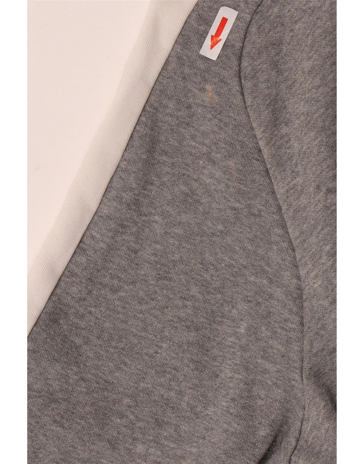 Giacca da ginnastica da donna Puma UK 16 Large in cotone color block grigio