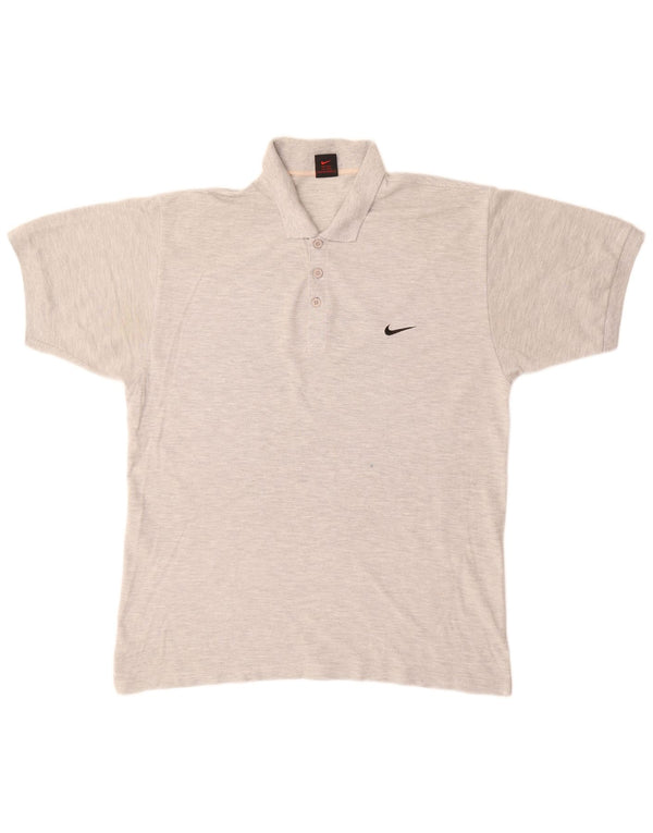 Polo Nike Uomo UK 42/44 Large Grigio Cotone