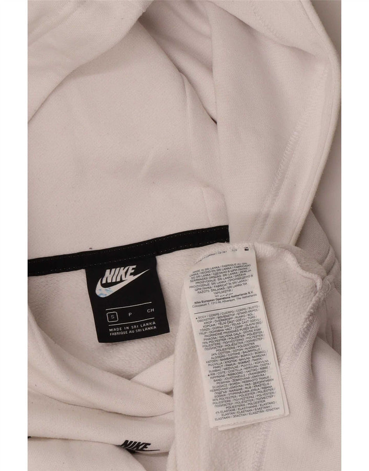 Felpa con cappuccio oversize grafica Nike da donna UK 10 Small Poliestere bianco