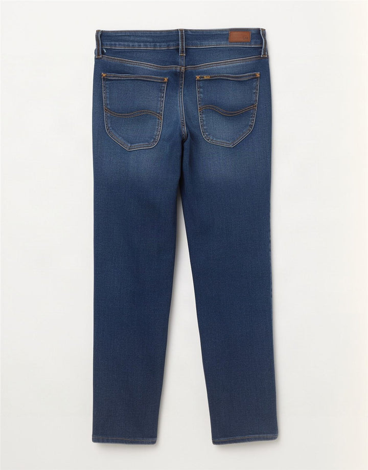 Jeans dritti Marion da donna Lee W28 L28 cotone blu