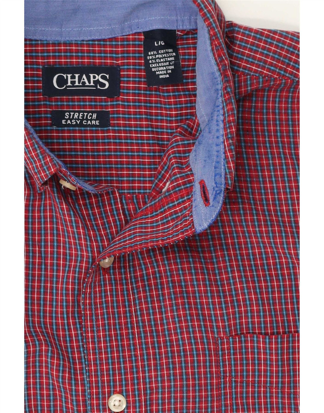 Camicia da uomo Chaps grande in cotone a quadretti rossi