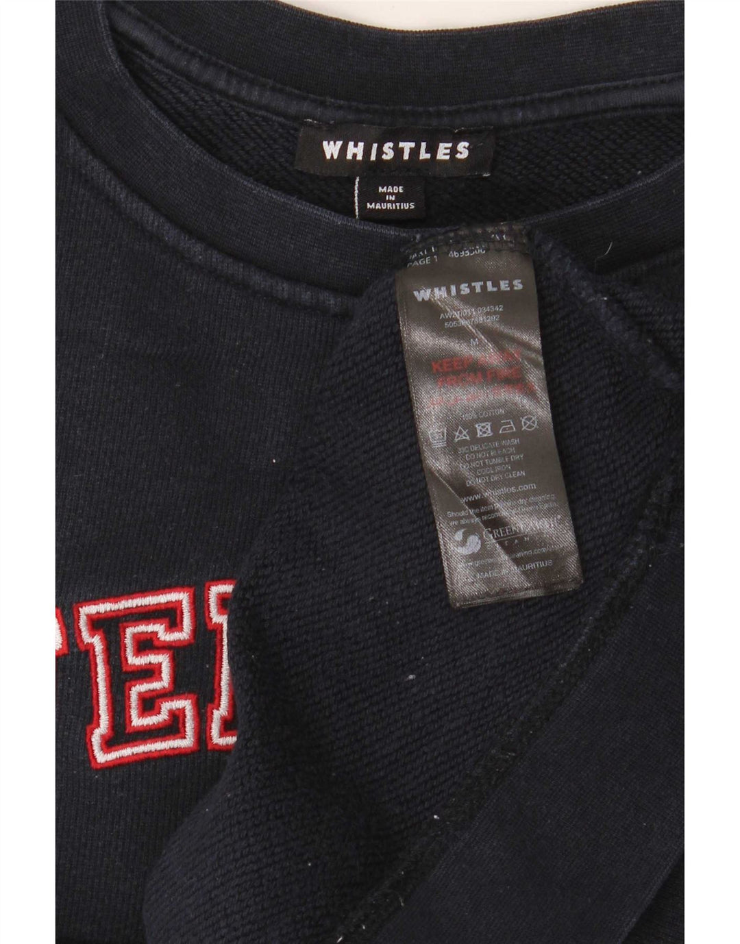 Felpa grafica da donna per il fine settimana di Whistles, UK 14, medio, blu navy