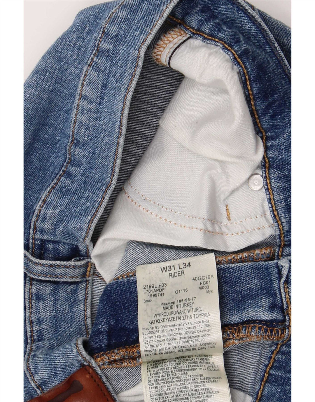 Jeans dritti da uomo Lee Rider W31 L34 cotone blu