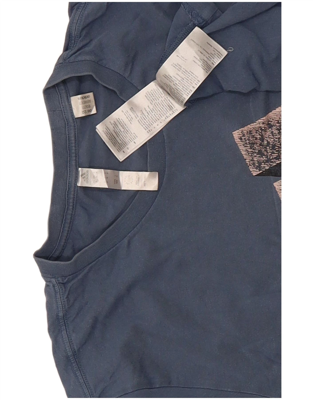 T-shirt grafica da uomo Adidas Top in cotone blu navy medio