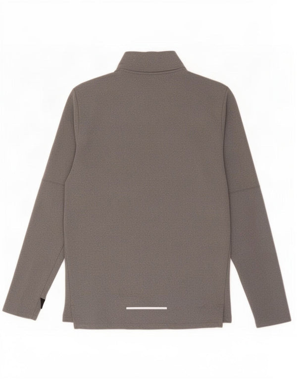 Maglia da tuta Nike Dri Fit Zip Neck Pullover da uomo in poliestere grigio medio