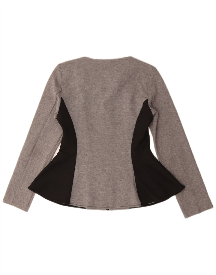 Giacca blazer da donna con zip intera Topshop UK 10 Small Grey Colourblock