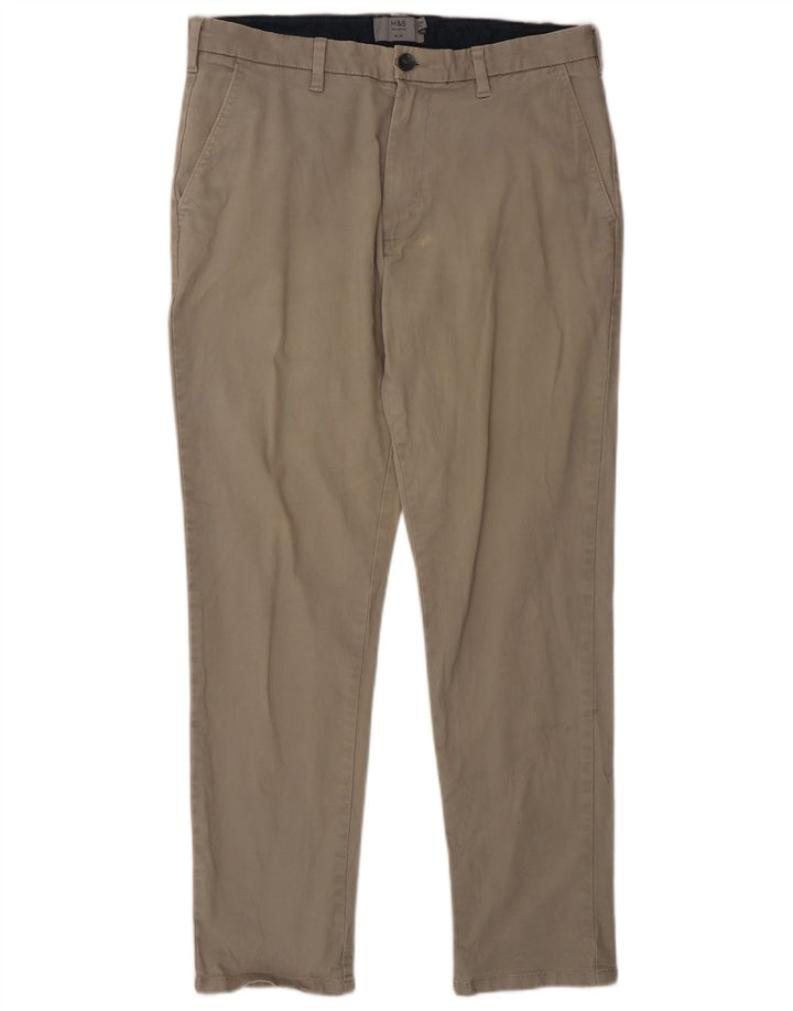 Pantaloni chino slim da uomo Marks & Spencer W32 L29 cotone grigio