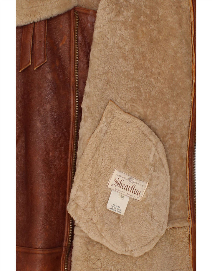 Giubbotto da uomo in shearling VINTAGE IT 52 XL Shearling marrone