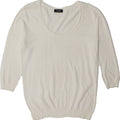 MAX & CO. Womens 3/4 Sleeve Boat Neck Jumper Sweater UK 14 Medium White Vintage Max & Co. and Second-Hand Max & Co. from Messina Hembry 