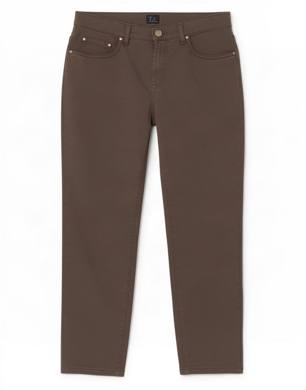 Pantaloni Cropped Dritti Donna Trussardi W26 L25 Cotone Grigio