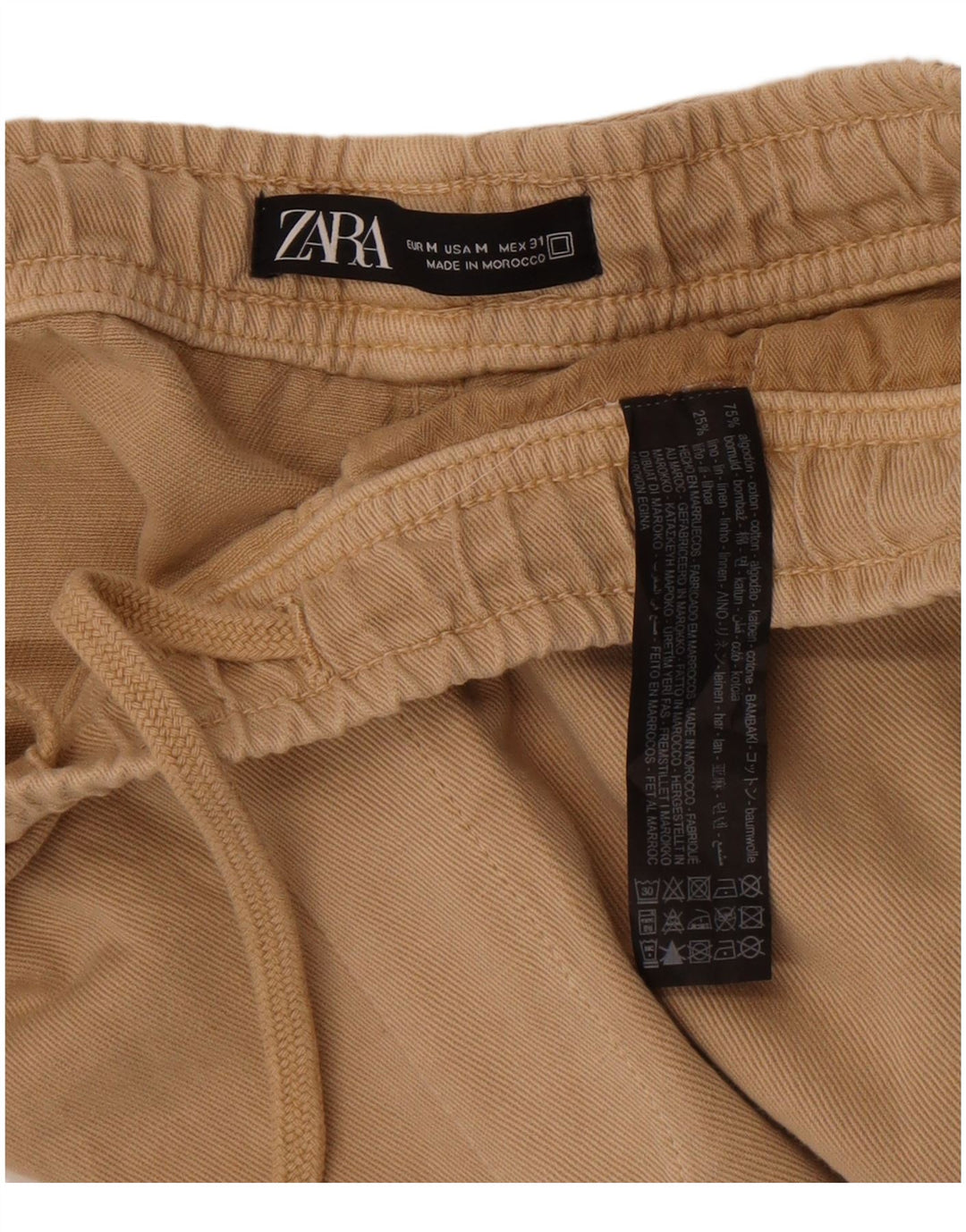 Pantaloni cargo dritti da uomo Zara medi W31 L30 in cotone beige