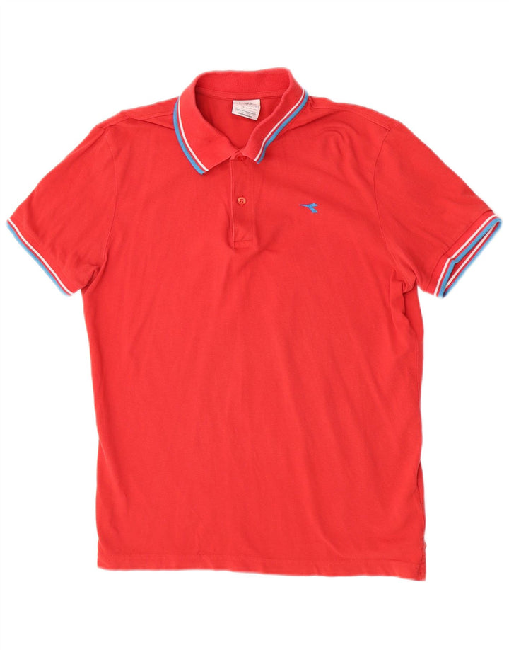 Polo Diadora Uomo Large Rossa In Cotone