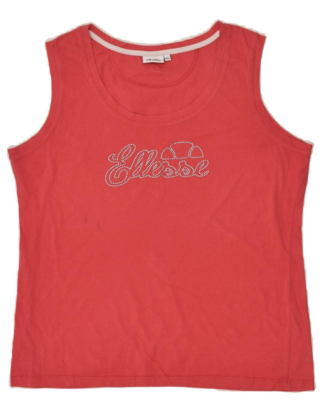 ELLESSE Womens Graphic Vest Top UK 20 2XL Red Cotton | Vintage Ellesse | Thrift | Second-Hand Ellesse | Used Clothing | Messina Hembry 