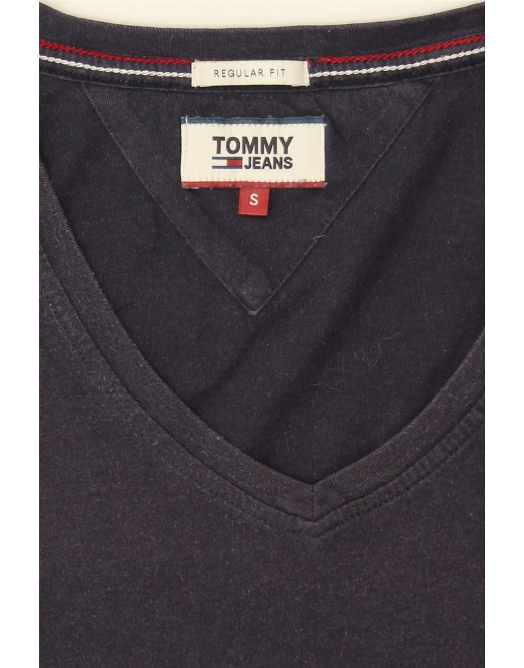 TOMMY HILFIGER Mens T-Shirt Top Small Navy Blue Cotton Vintage Tommy Hilfiger and Second-Hand Tommy Hilfiger from Messina Hembry 