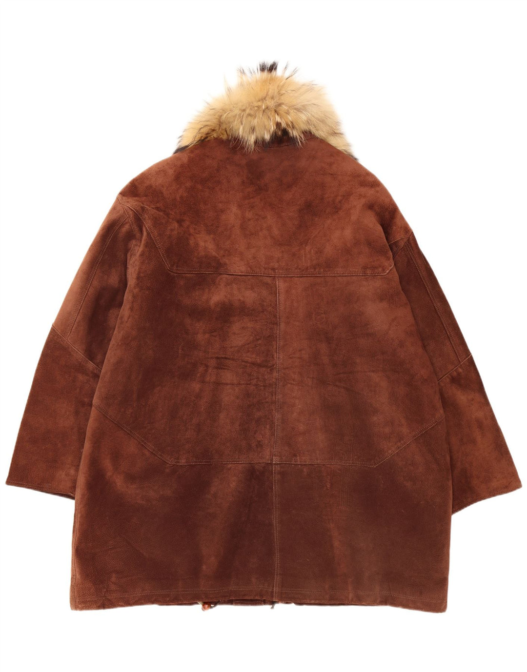 MICHEL Giacca a vento oversize da donna in pelle scamosciata IT 48 XL Marrone