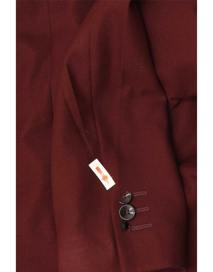 Giacca blazer da uomo a 1 bottone Zara EU 54 XL poliestere bordeaux
