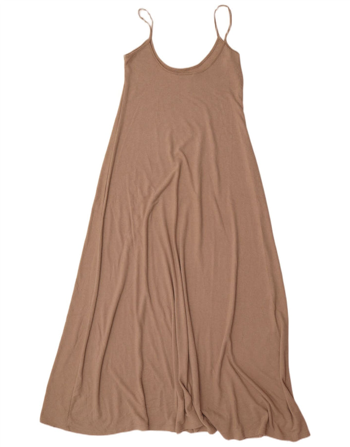 Maxi prendisole Zara da donna UK 12 Poliestere beige medio