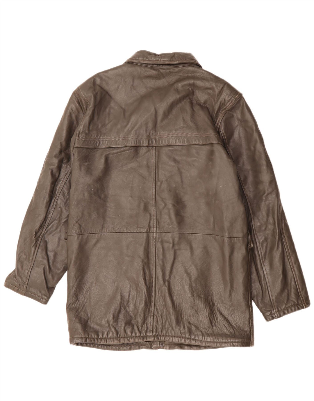 Giacca in pelle vintage da uomo IT 48 in pelle marrone medio