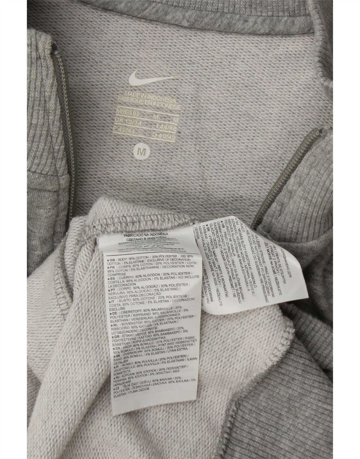 Giacca da tuta da donna Nike UK 12/14 Cotone chiazzato grigio medio
