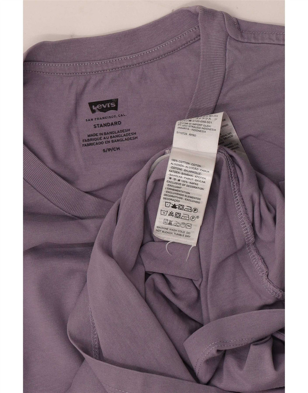 T-shirt standard da uomo Levi's Top piccola in cotone viola