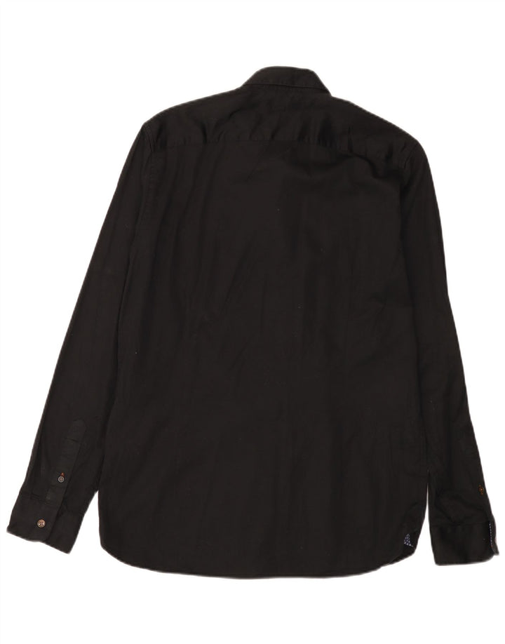 Camicia da uomo Ted Baker taglia 4 grande cotone nero