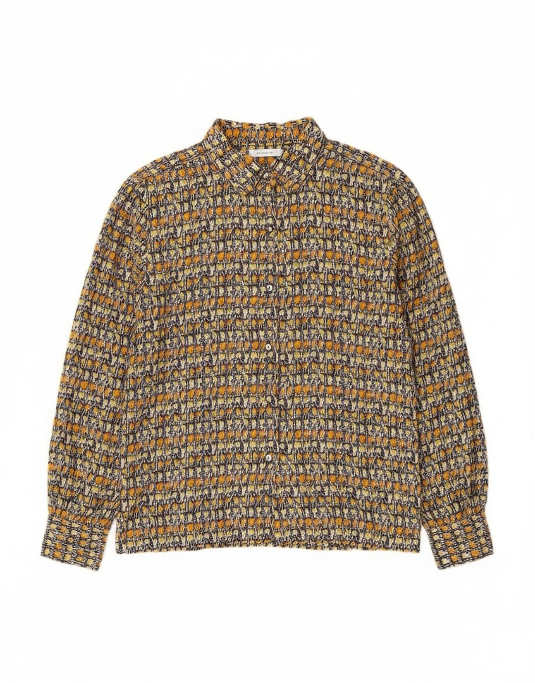 Camicia vintage da donna con motivo astratto UK 14 grande multicolore