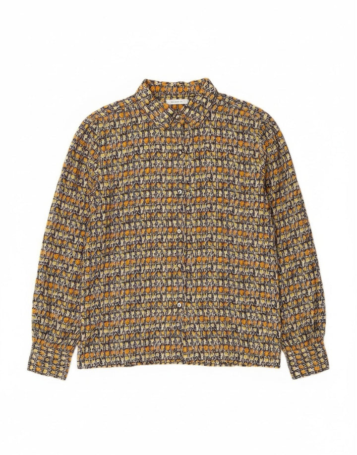 Camicia vintage da donna con motivo astratto UK 14 grande multicolore
