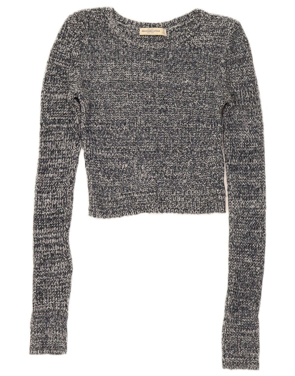 Maglione maglione con scollo a barca da donna Abercrombie & Fitch UK 10 piccolo grigio