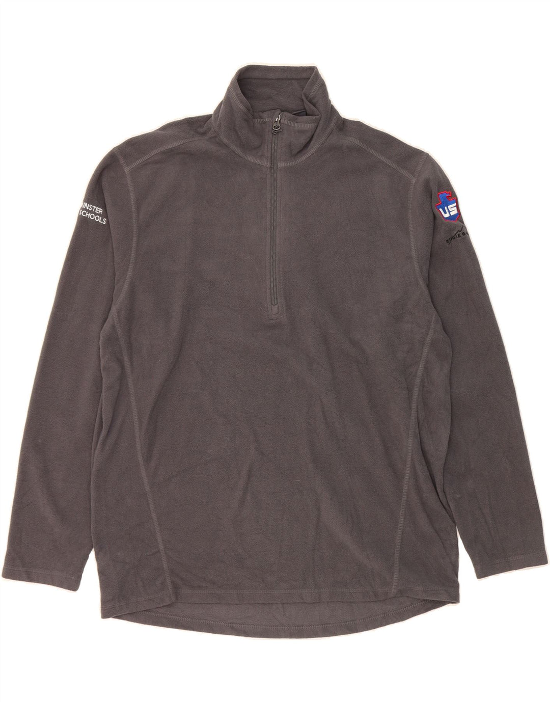 EDDIE BAUER Mens Zip Neck Fleece Jumper XL Grey Polyester Vintage Eddie Bauer and Second-Hand Eddie Bauer from Messina Hembry 