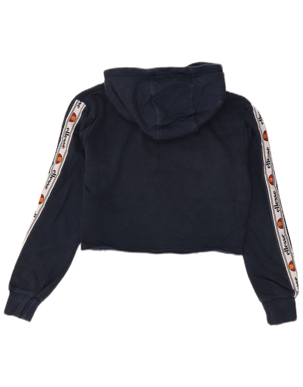 Maglione con cappuccio corto grafico da donna Ellesse UK 4 XS Blu navy Colourblock