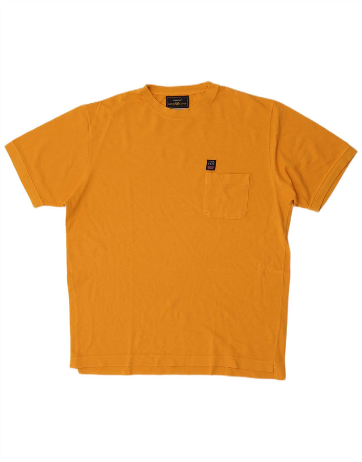 T-shirt da uomo Henri Lloyd Top in cotone giallo medio